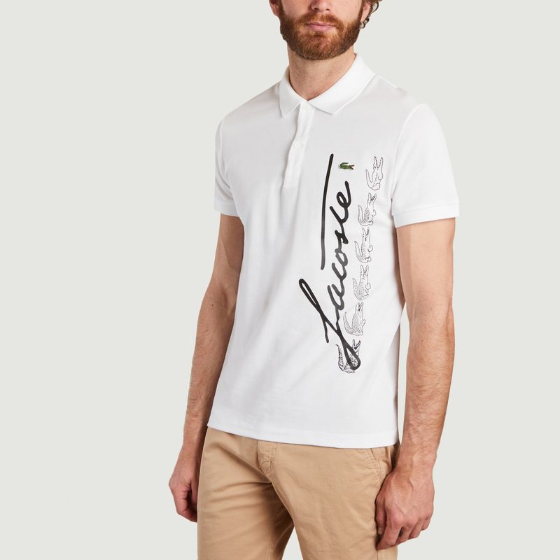 Regular fit cotton blend polo shirt - Lacoste
