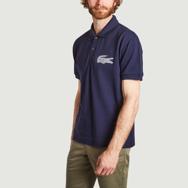 Verkaufen Sie Gerades Poloshirt großem Logo mit L\'Exception Bio-Baumwolle Marineblau aus -50%| Lacoste zu