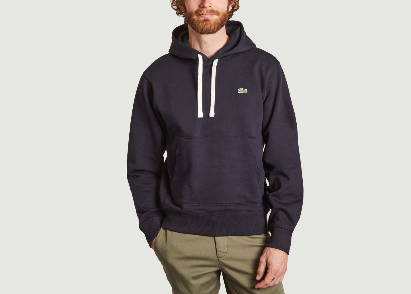 Organic cotton hoodie with logo Navy Blue Lacoste | L’Exception