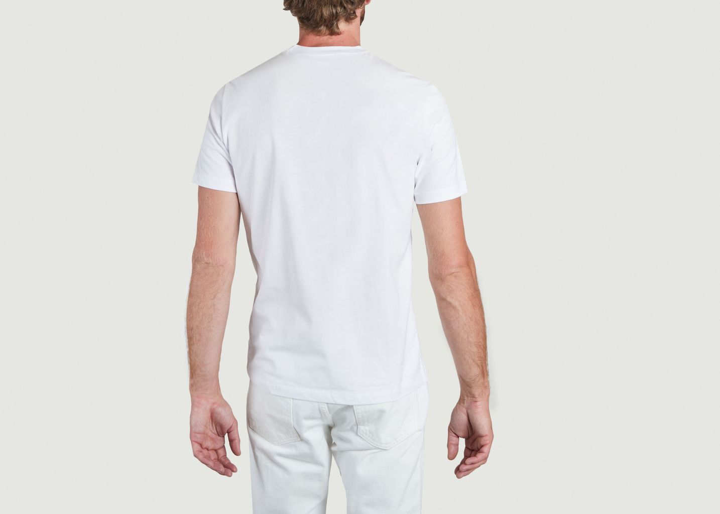 T-Shirt mit Rundhalsausschnitt aus Premium-Baumwolle mit Signatur- und Krokodildruck - Lacoste