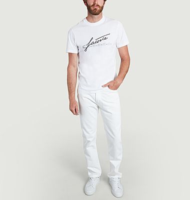 T-shirt à col rond en coton premium imprimé signature et crocos