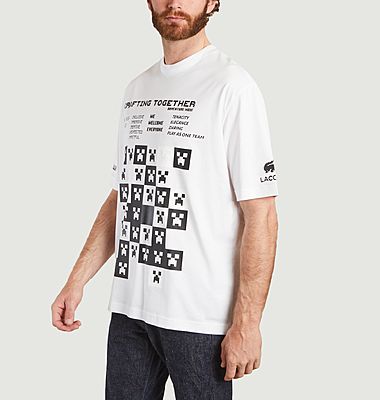 Organic cotton loose T-shirt Lacoste Live x Minecraft