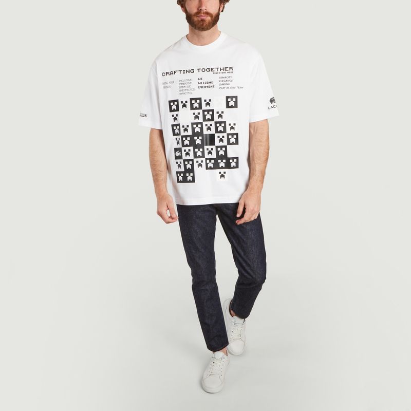Lacoste White Minecraft Edition Cotton T-Shirt Lacoste