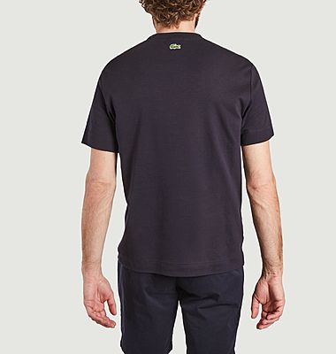Round neck cotton T-shirt with 3D printed logo
