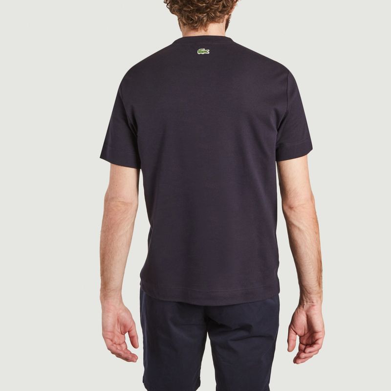 T-shirt à col rond en coton avec logo imprimé en 3D - Lacoste