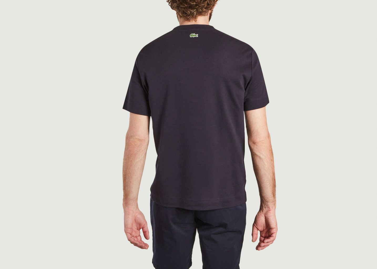 T-Shirt mit Rundhalsausschnitt aus Baumwolle mit 3D-gedrucktem Logo - Lacoste