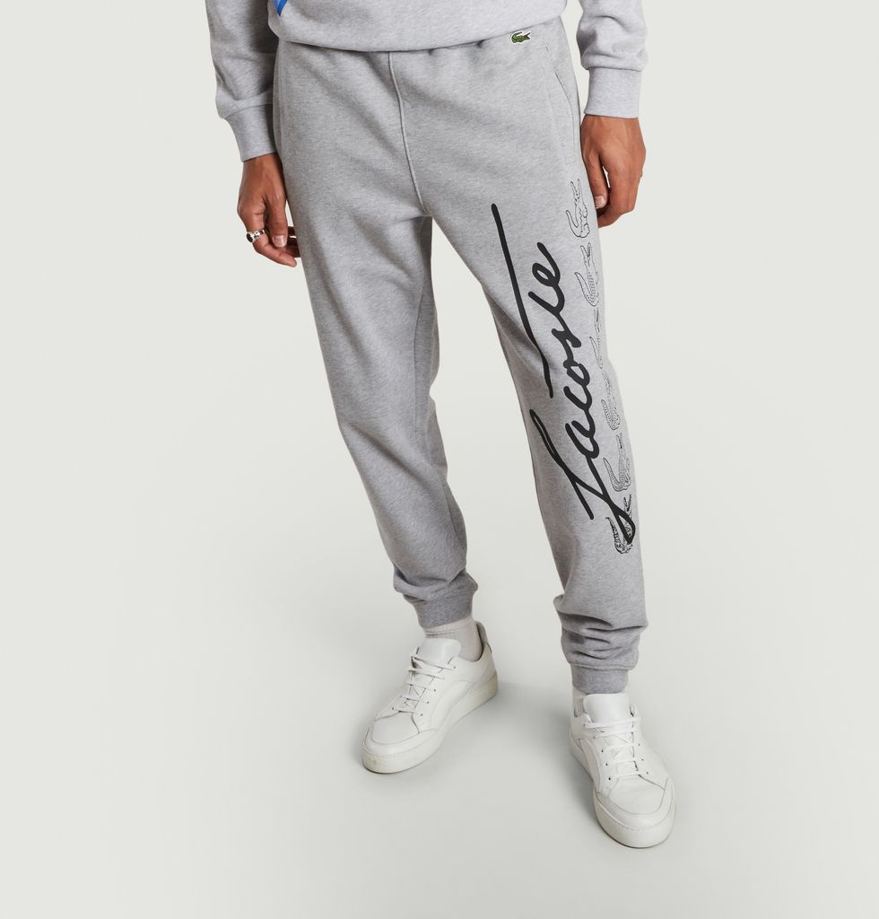 Signature print jogging pants Lacoste Grey L\'Exception | with crocodiles