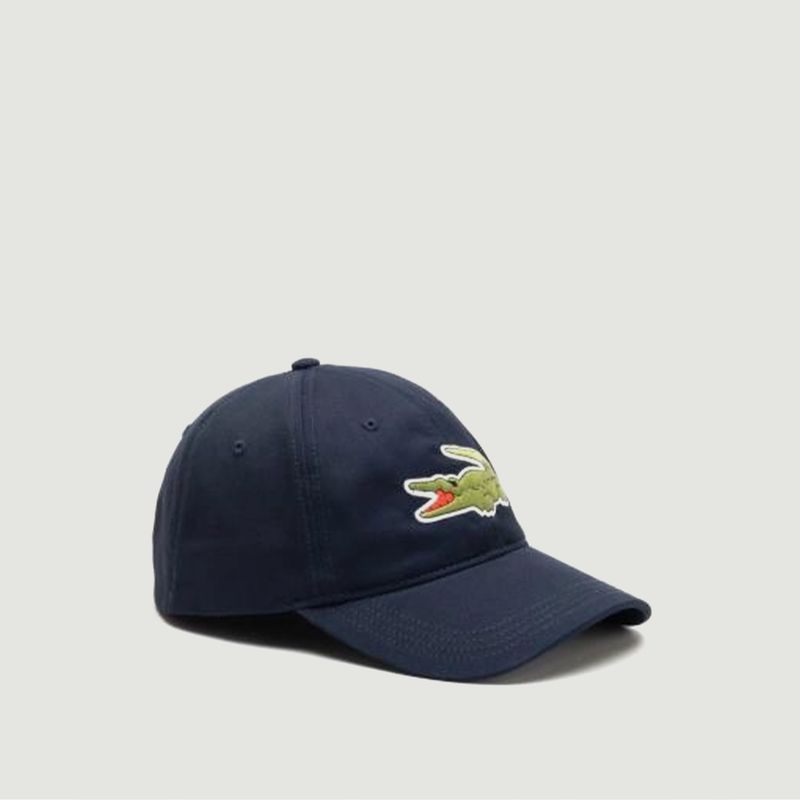 Mütze aus Baumwolle mit XXL-Logo Marineblau Lacoste | L'Exception