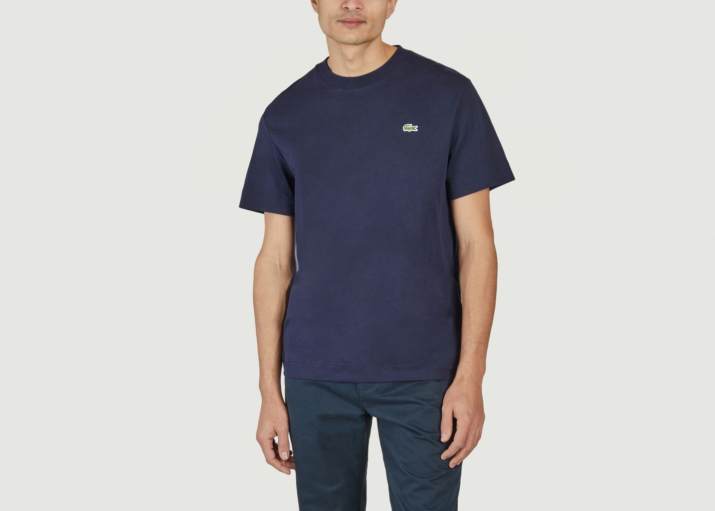 Unisex round-neck T-shirt in plain organic cotton - Lacoste