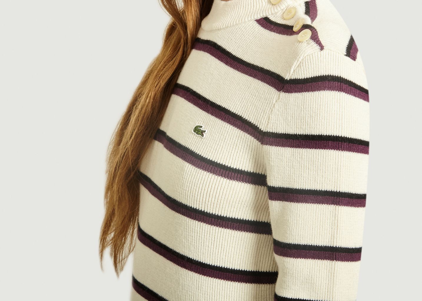 Striped Cotton And Wool Sweater - Lacoste Live