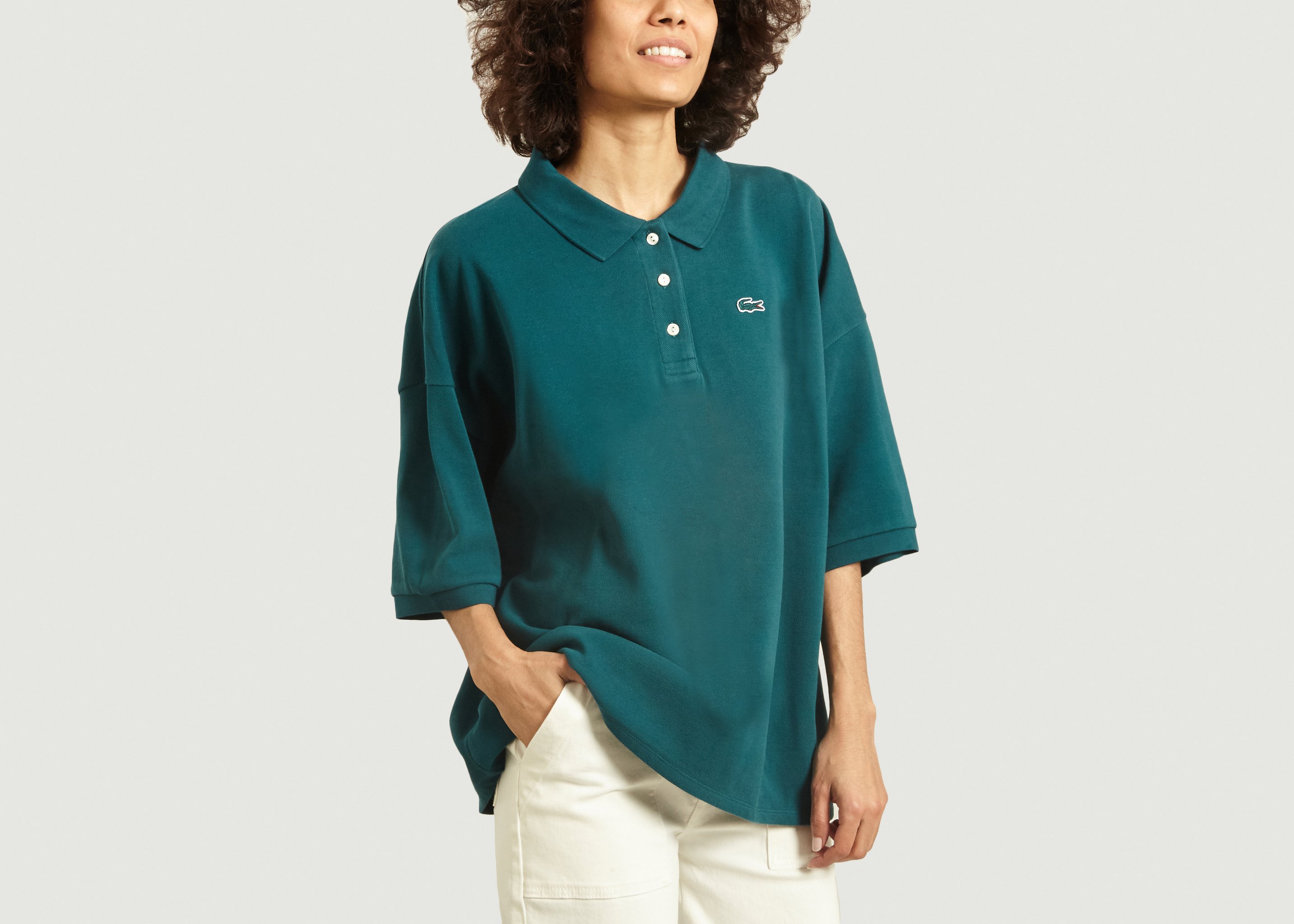 lacoste dark green polo