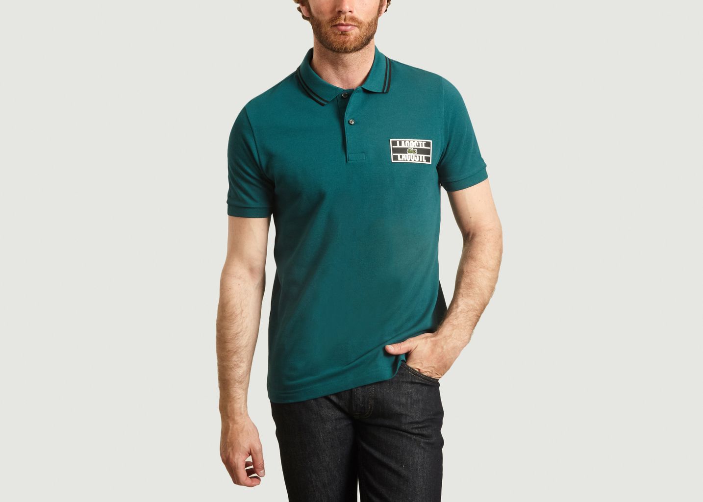 nogle få garage har taget fejl Polo shirt with logo patch and contrasting edge Green Lacoste Live |  L'Exception