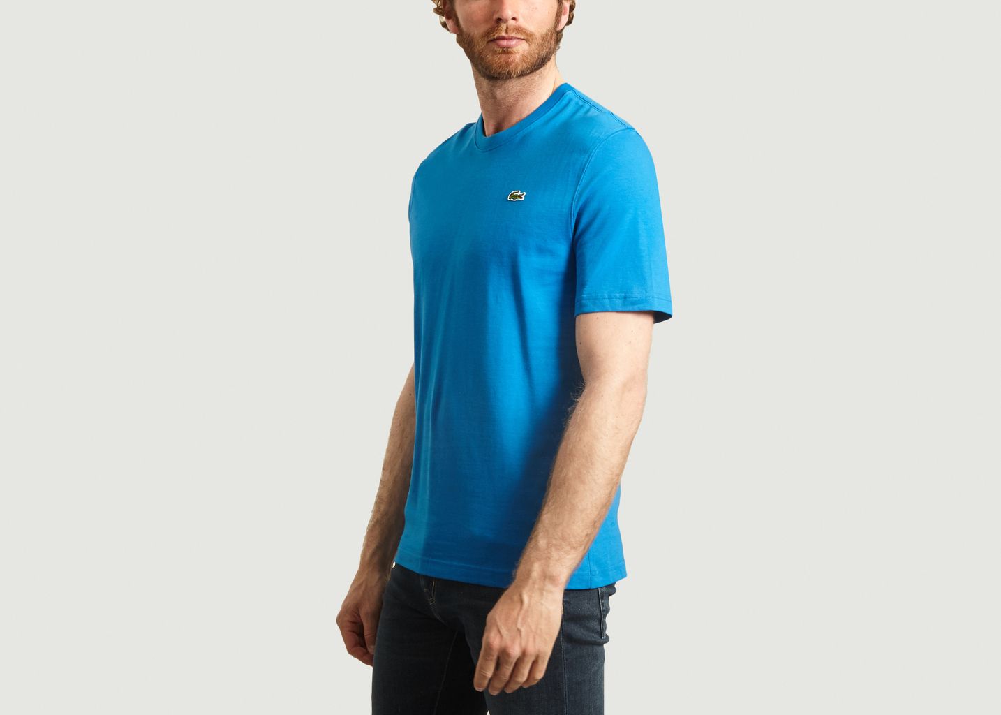 Cotton t-shirt with logo print on the back - Lacoste Live