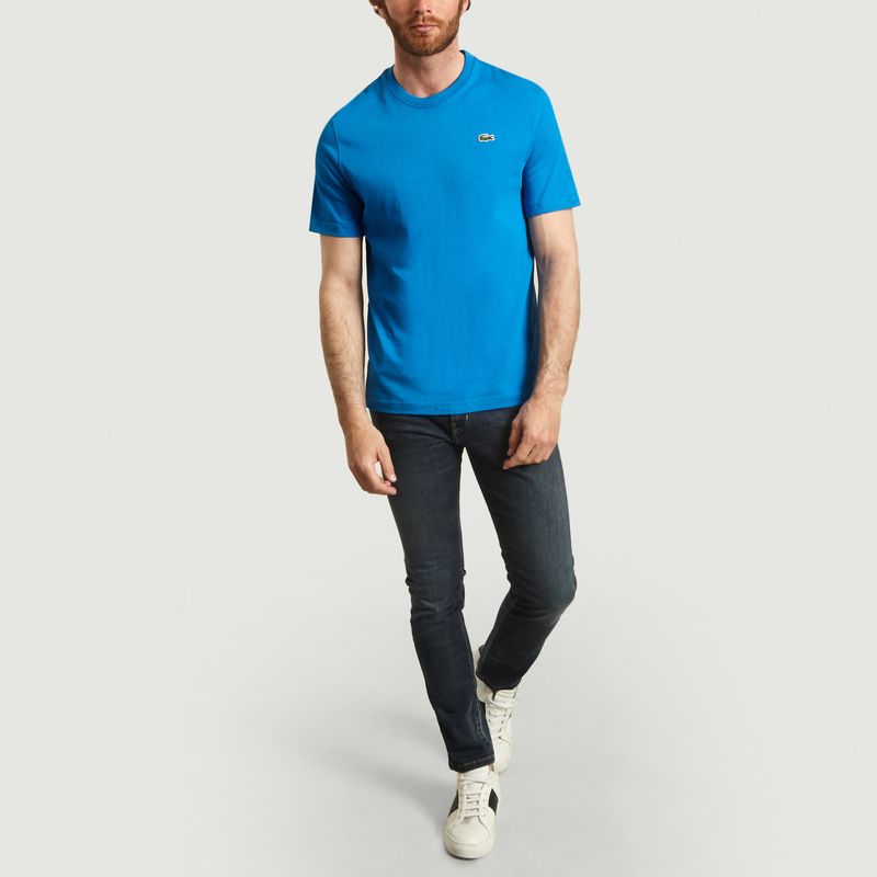 Cotton t-shirt with logo print on the back - Lacoste Live