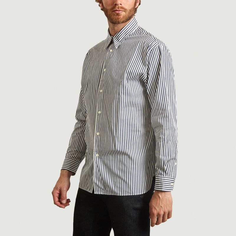 Striped boxy fit shirt with logo patch - Lacoste Live