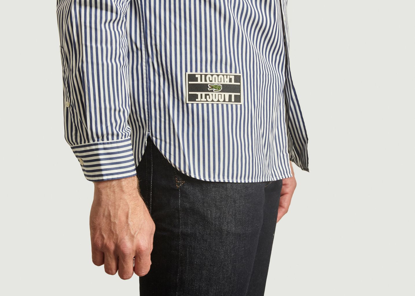 Chemise rayée boxy fit avec patch logotypé - Lacoste Live