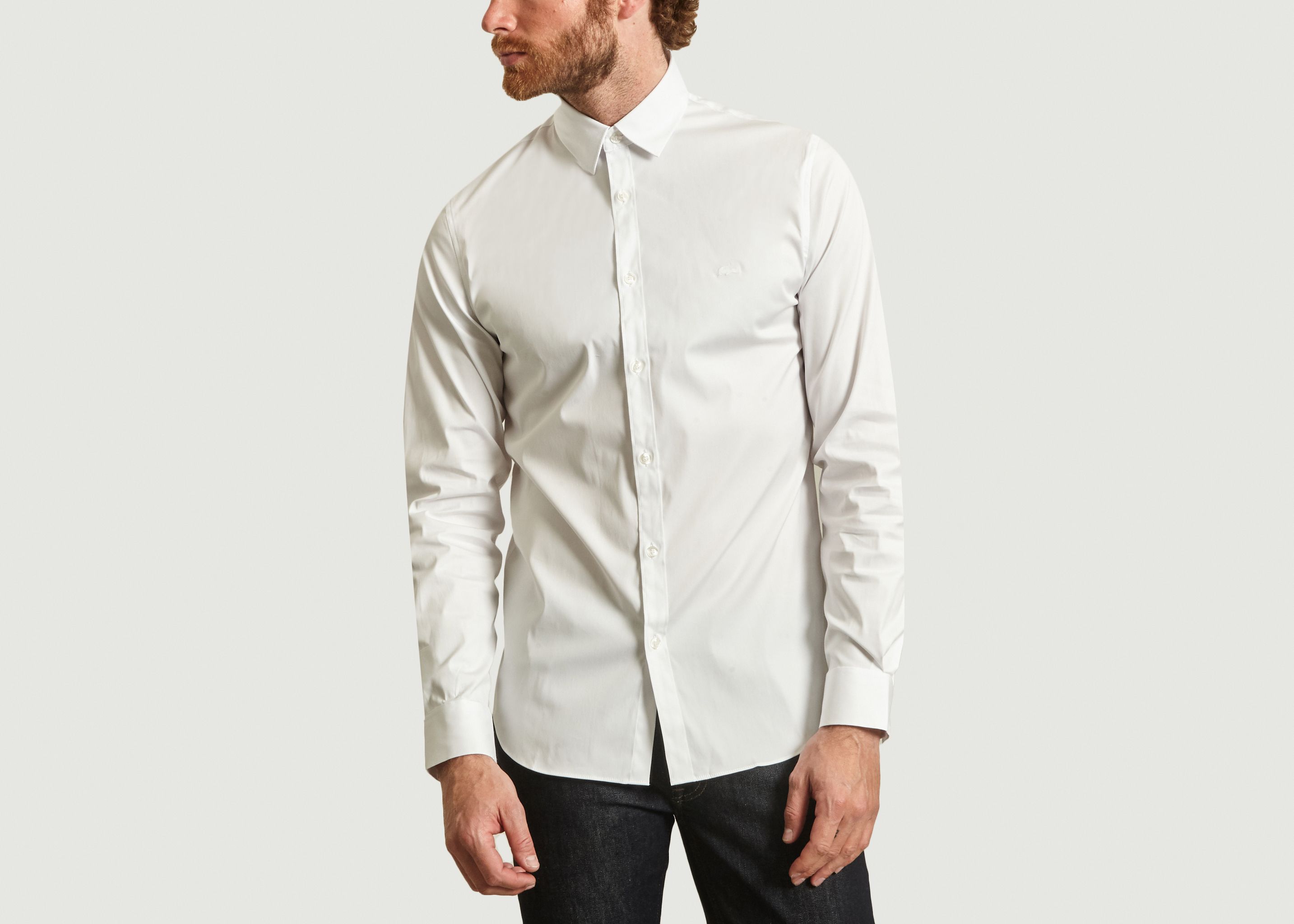 lacoste slim fit white shirt