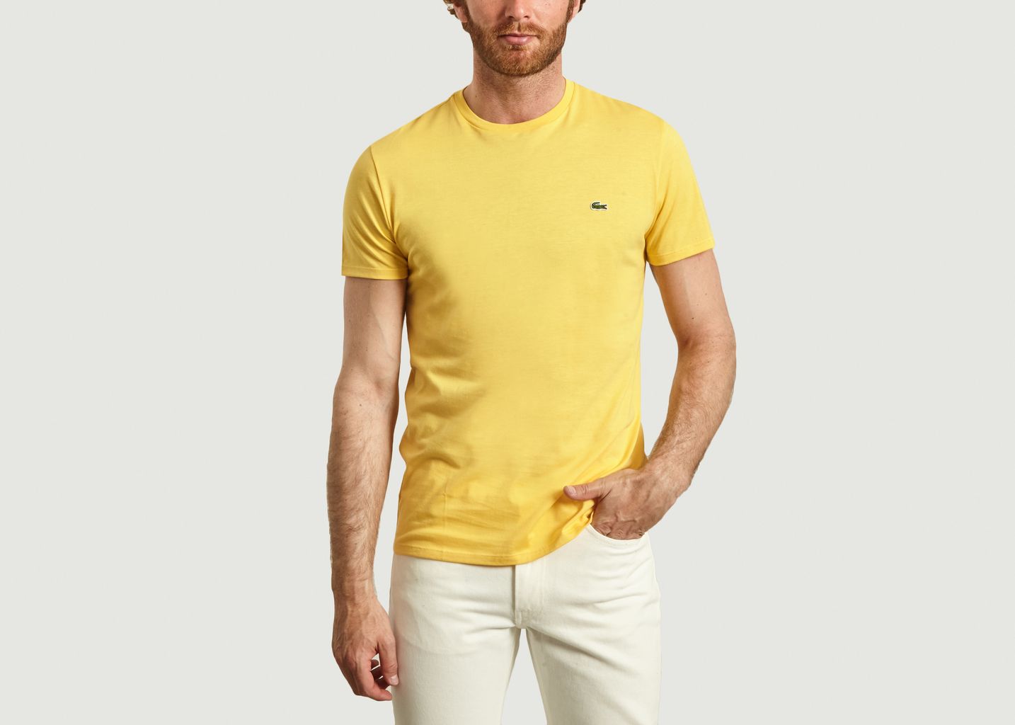 pull jaune lacoste