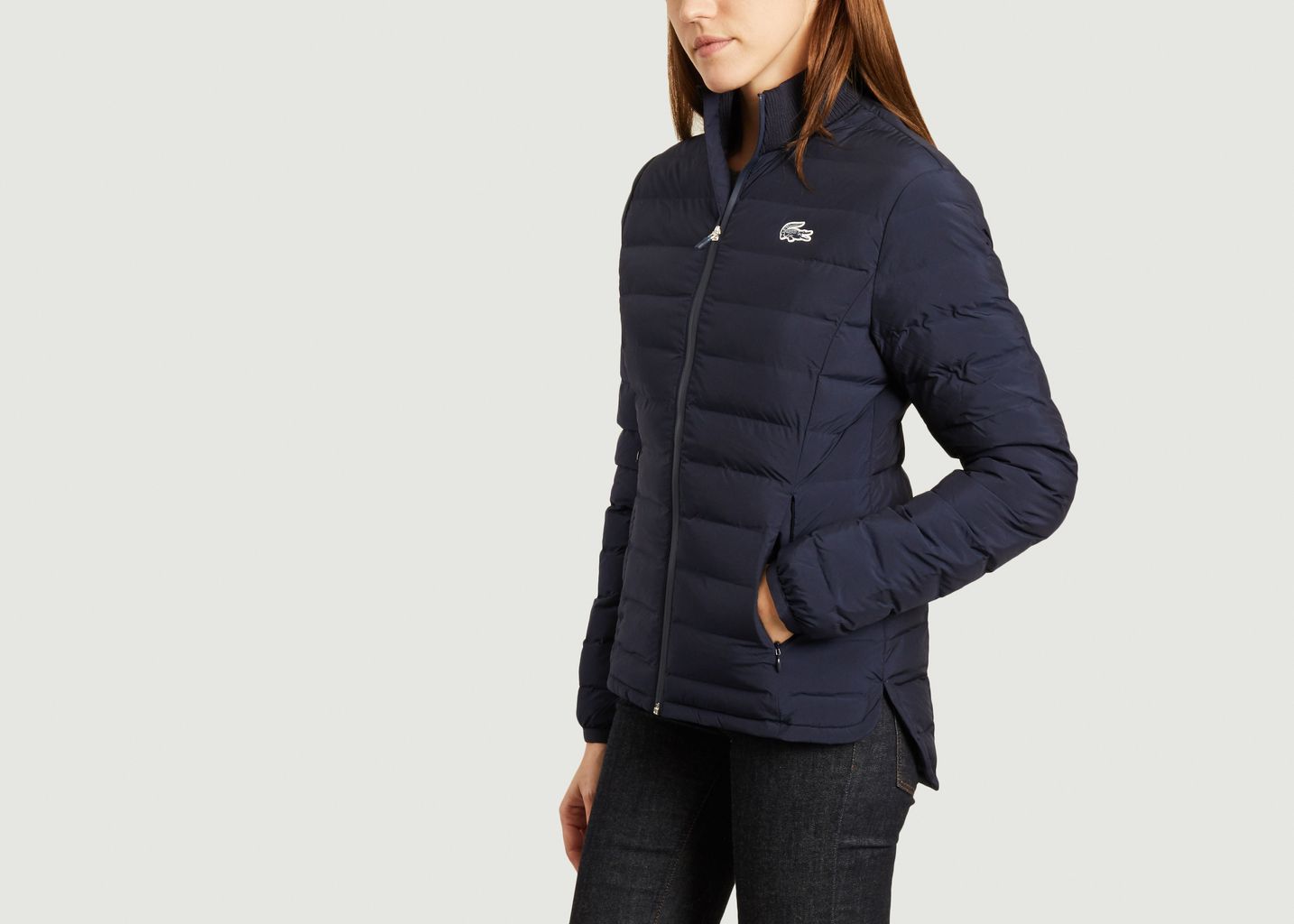 Soldes Doudoune zippée Bleu Marine Lacoste à -40% | L’Exception