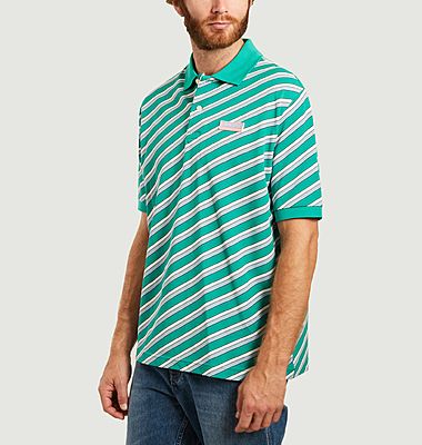 Striped loose fit polo shirt
