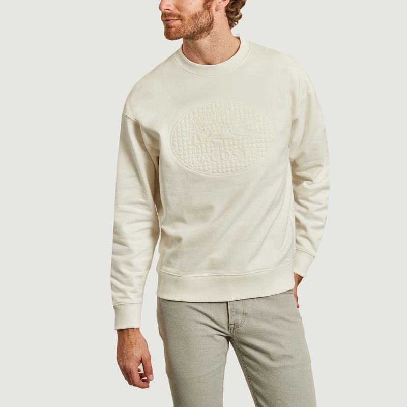 lacoste sweatshirt white