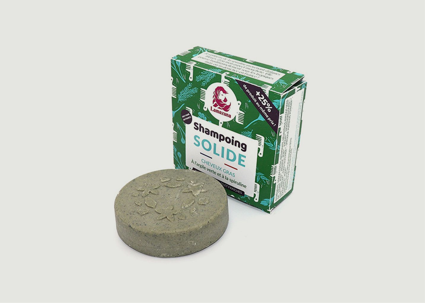 Green Clay Spirulina Solid Shampoo for Oily Hair - Lamazuna