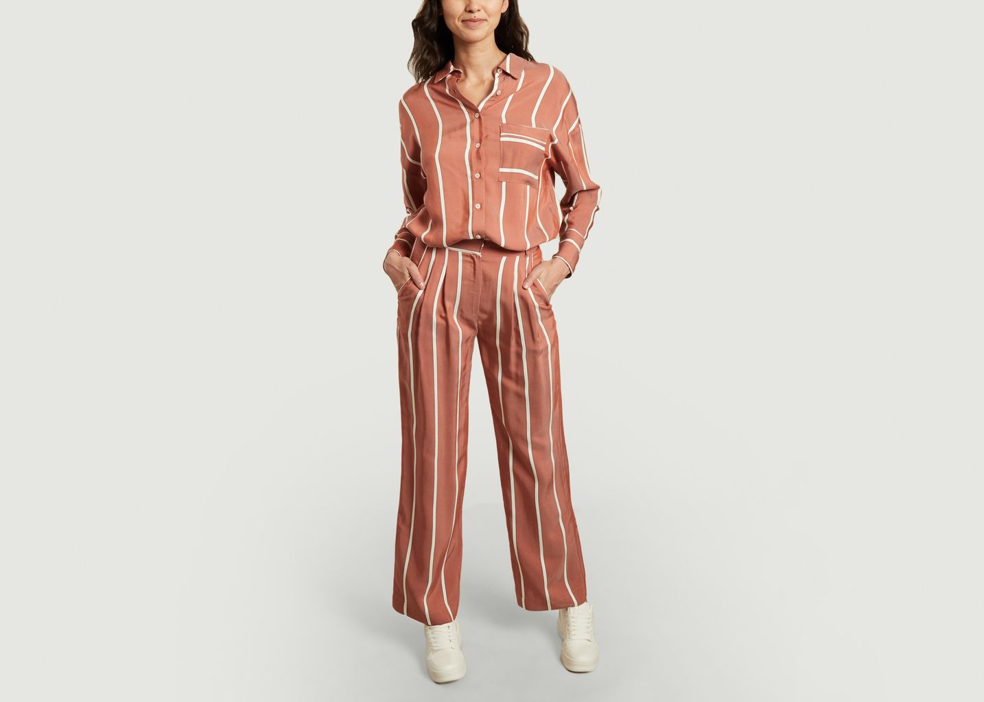 Pantalon rayé évasé Papier Matelas - La Petite Française