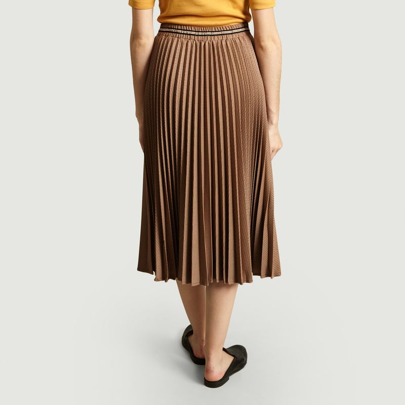 Jupe Asymétrique One Step En Coton Et Ramie – Marron Prune Et Rose – Taille 42 – État Excellent