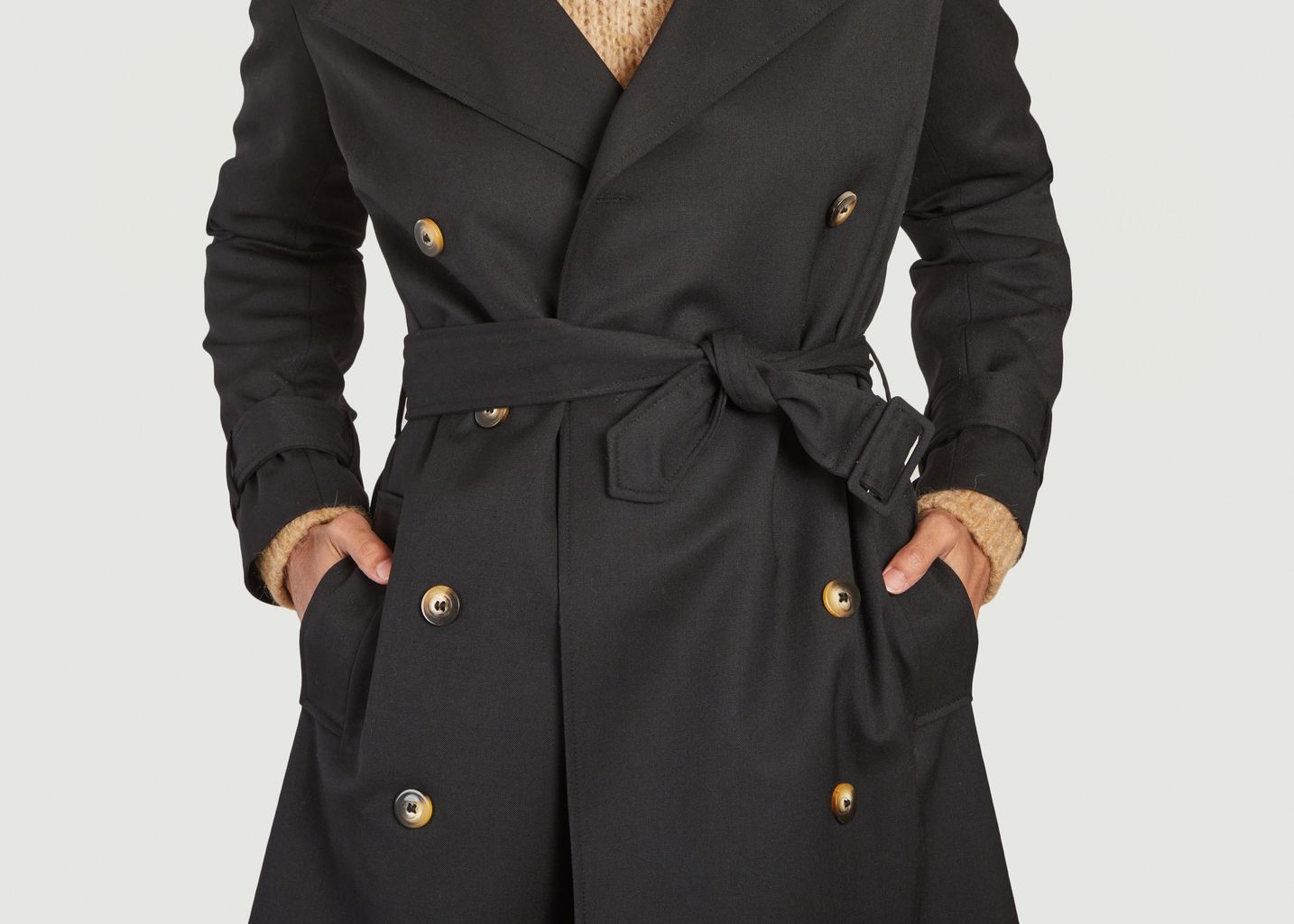 Belted long trench coat Madame - La Petite Française