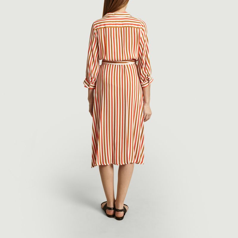 Robe portefeuille Relaxante à imprimé rayé - La Petite Française