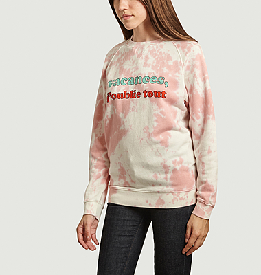 Sentimental tie and dye sweatshirt with lettering