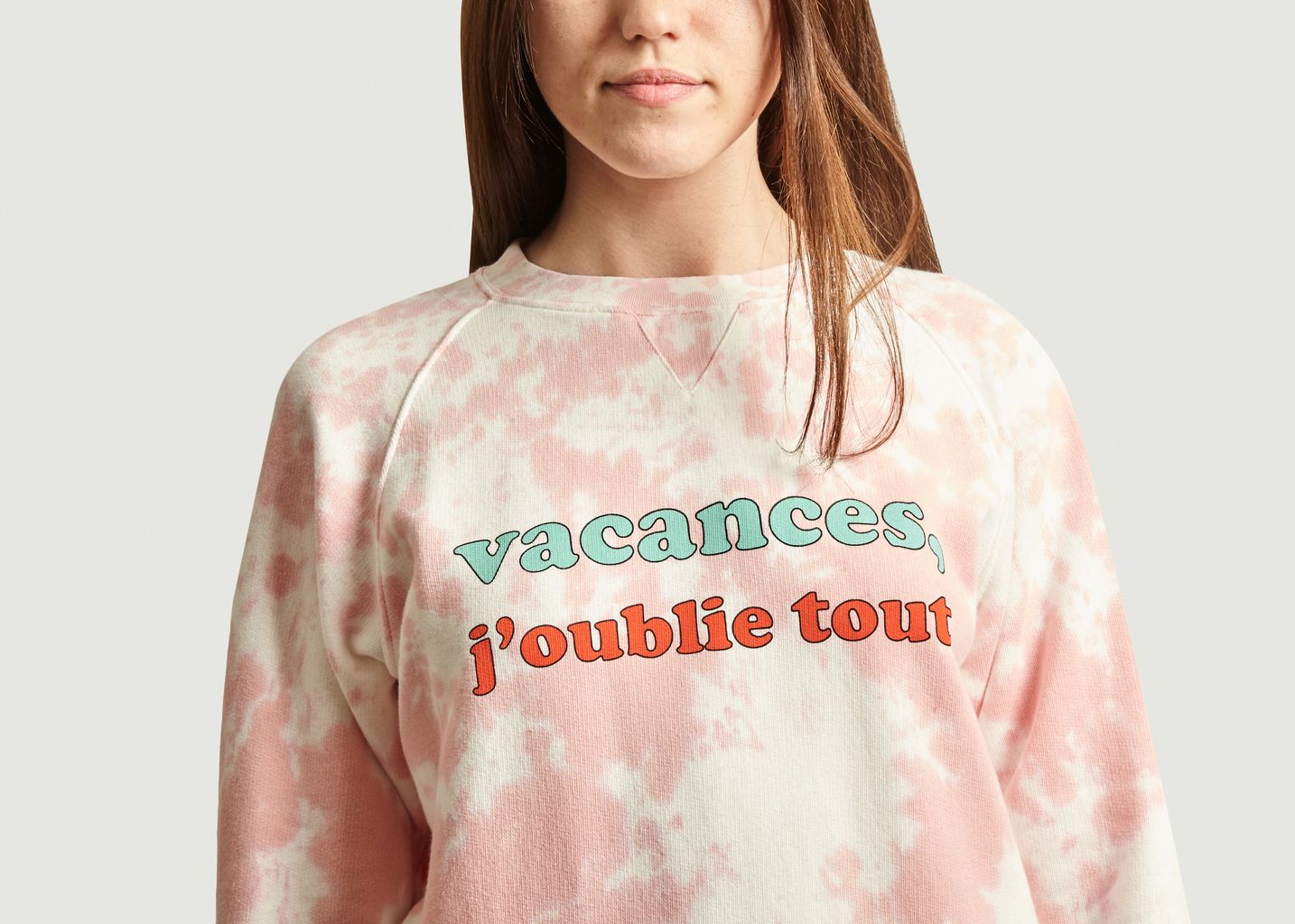 Sentimental tie and dye sweatshirt with lettering - La Petite Française