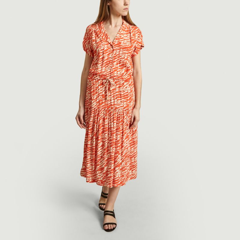 Robe mi-longue zébrée Rebelle - La Petite Française