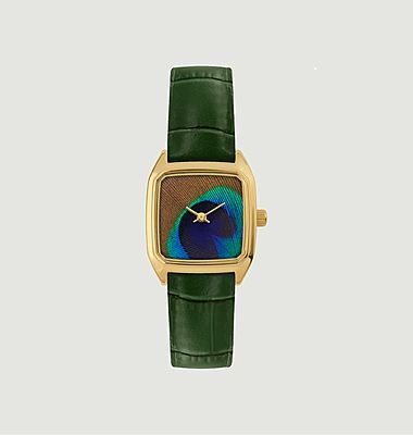 Prima Peacock Leather Watch