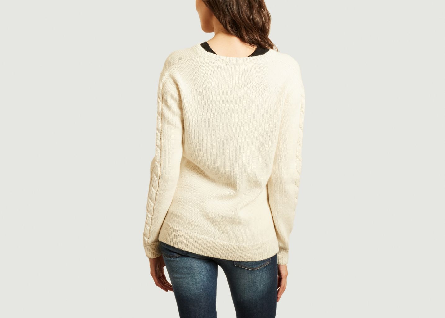 Pull col V avec torsades - Laquintane
