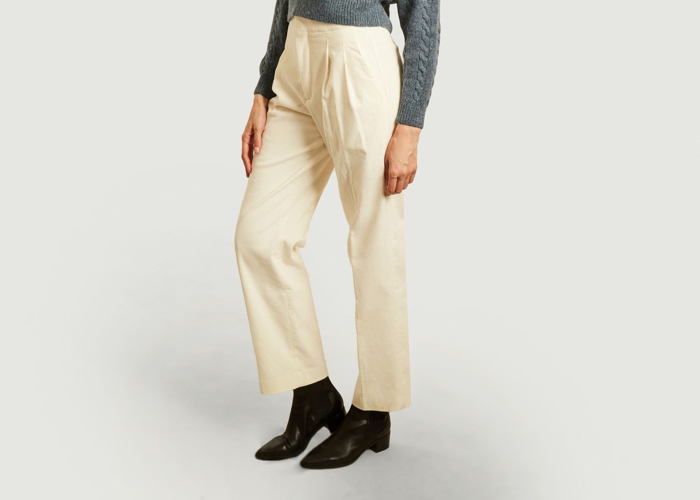 Pantalon taille haute en velours - Laquintane