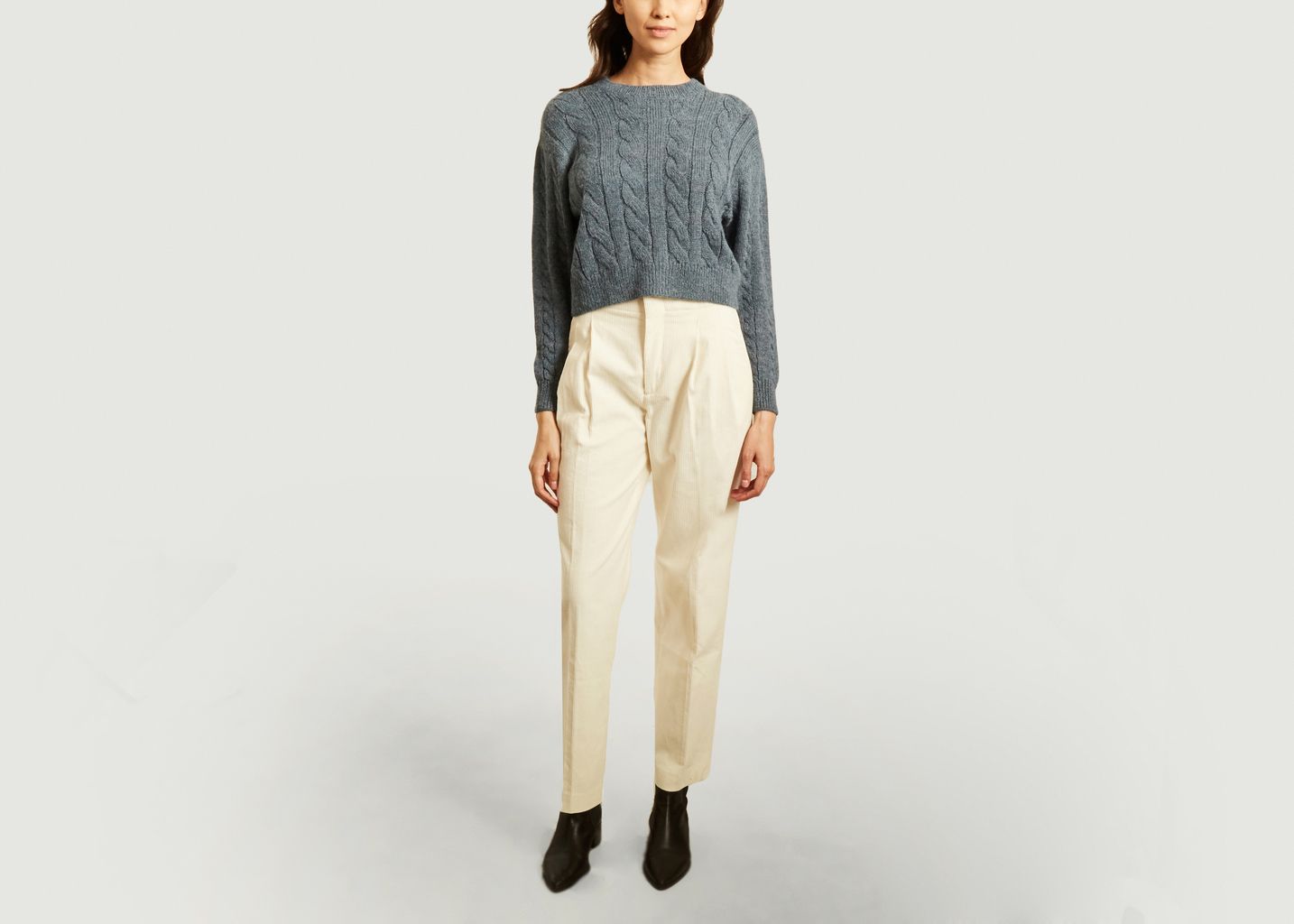Pantalon taille haute en velours - Laquintane