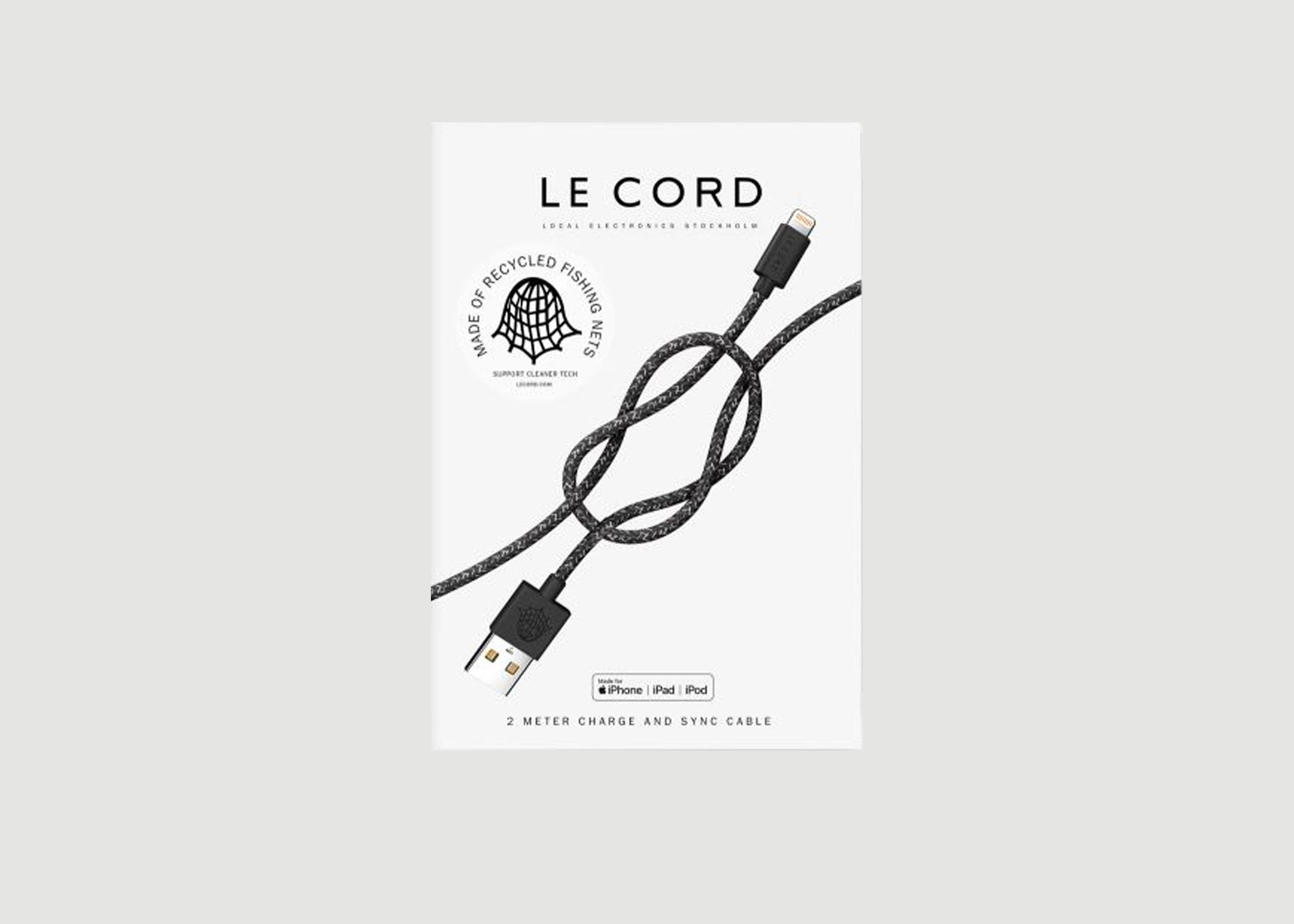 Recycled USB Cable 2 Meters Black Le Cord