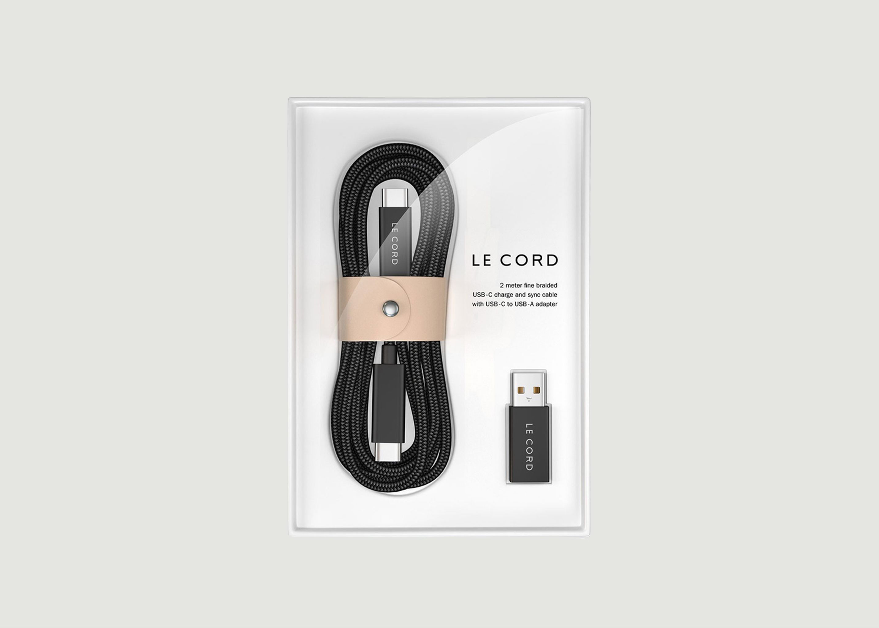 2 meter USB cable for iPhone made of recycled material - Le Cord