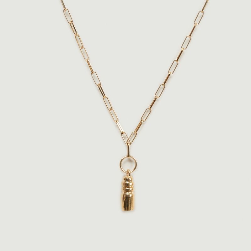 V-V gold-plated brass necklace - Le Mat