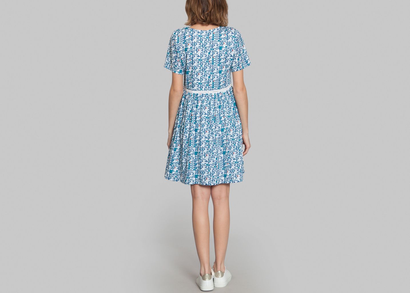 Robe Au Fond de la Piscine Lein Boho Bleu Clair L'Exception