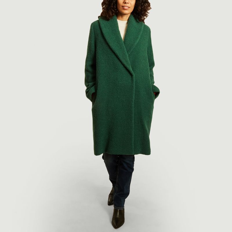 manteau bouclette vert