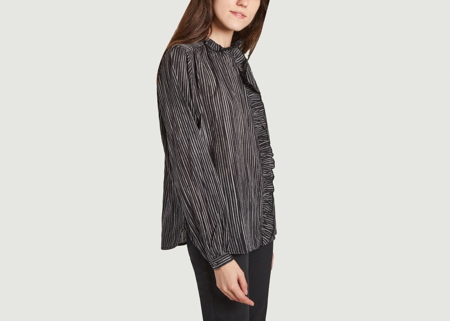 Chemise rayée à volants Chypre Ray - Leon & Harper