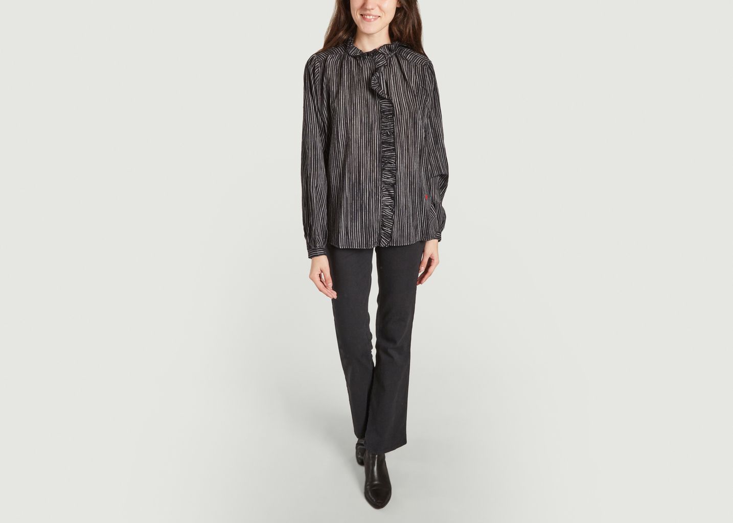 Chemise rayée à volants Chypre Ray - Leon & Harper