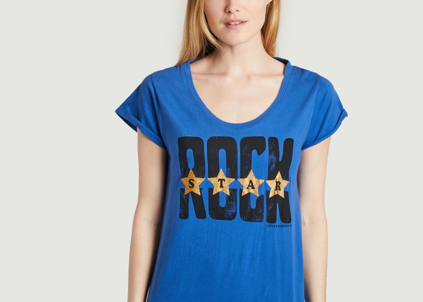 Langes T-Shirt Kleid mit Rock Reinette Stars Aufdruck - Leon & Harper