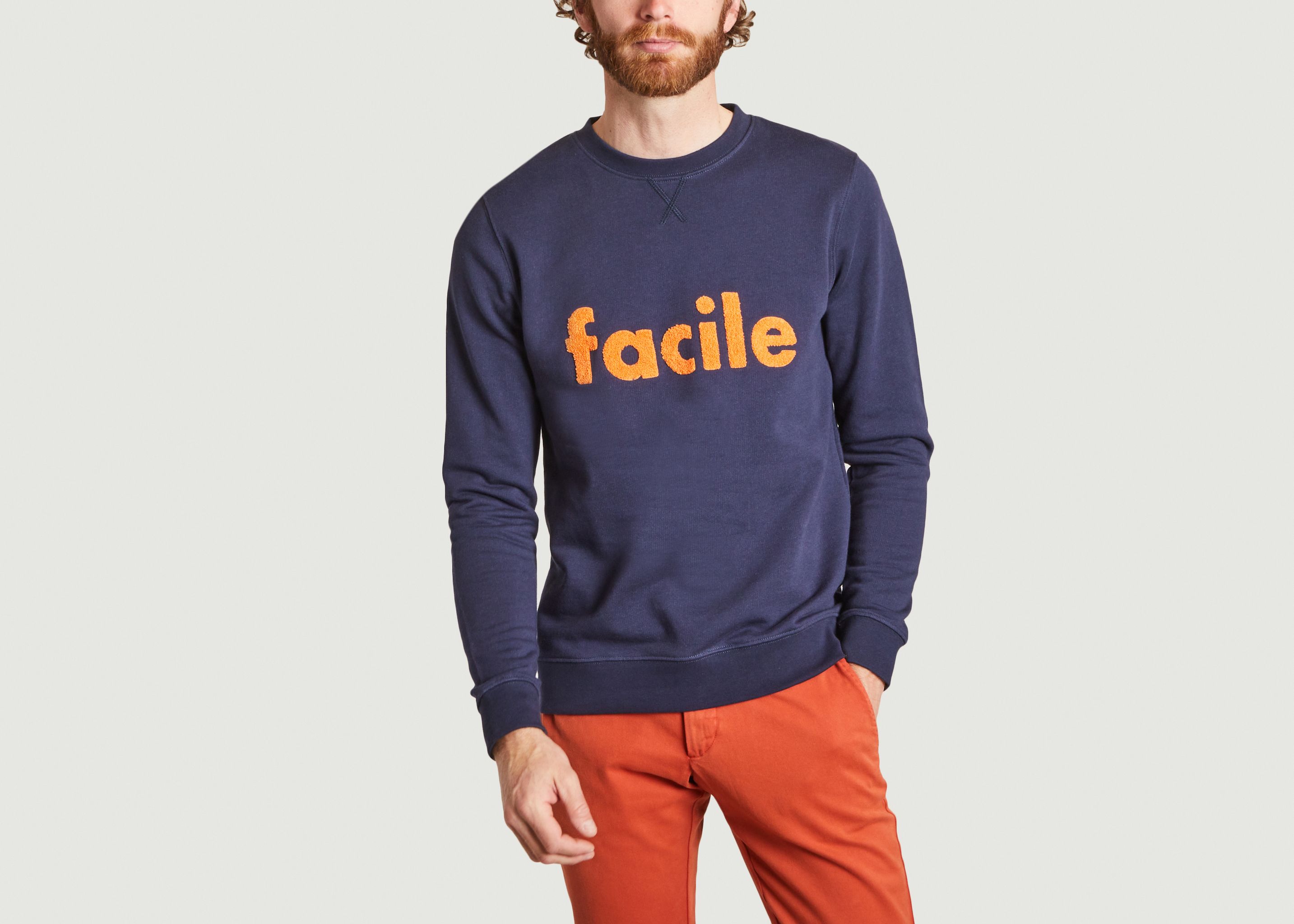 Sweatshirt aus recycelter Baumwolle Facile Francesco - Les Garçons Faciles