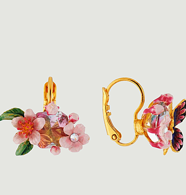 BO dormeuses fleur de cerisier et papillon du Japon