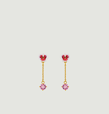 Boucles d'oreilles pendantes Orchidée Papillon