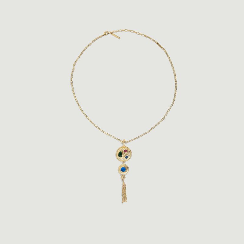 Necklace with medallion colored stones - Les Néréides