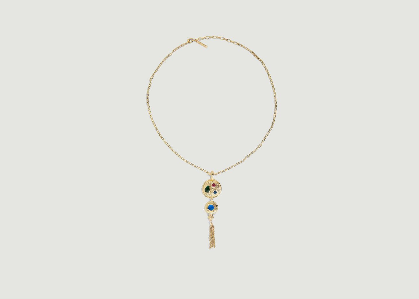 Necklace with medallion colored stones - Les Néréides